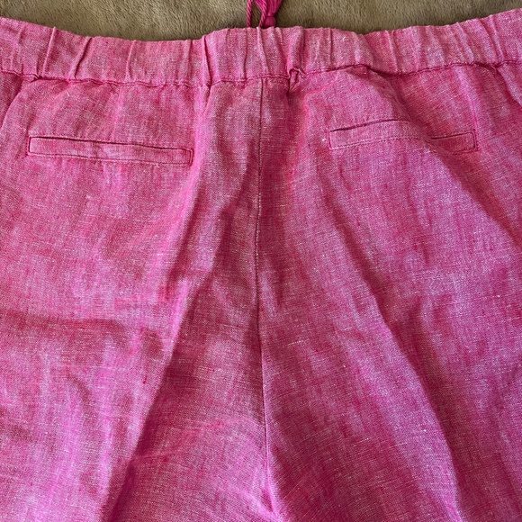 Talbots Linen Tassel Drawstring Pants with Pocket and Hem Pom Pom Trim - Picture 6 of 6